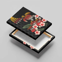 Hawaiian Hibiscus Turtle and Tropical Flower Canvas Wall Art Dynamic Vibe