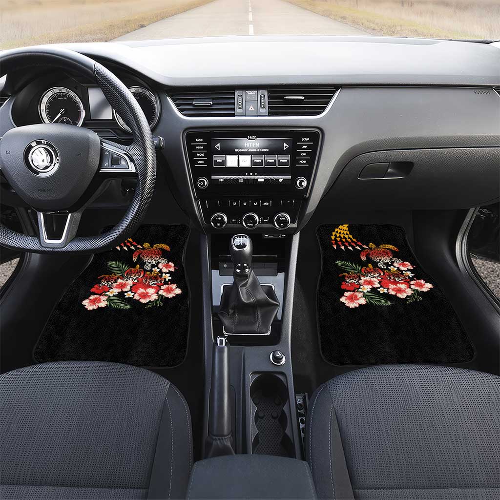 Hawaiian Hibiscus Turtle and Tropical Flower Car Mats Dynamic Vibe