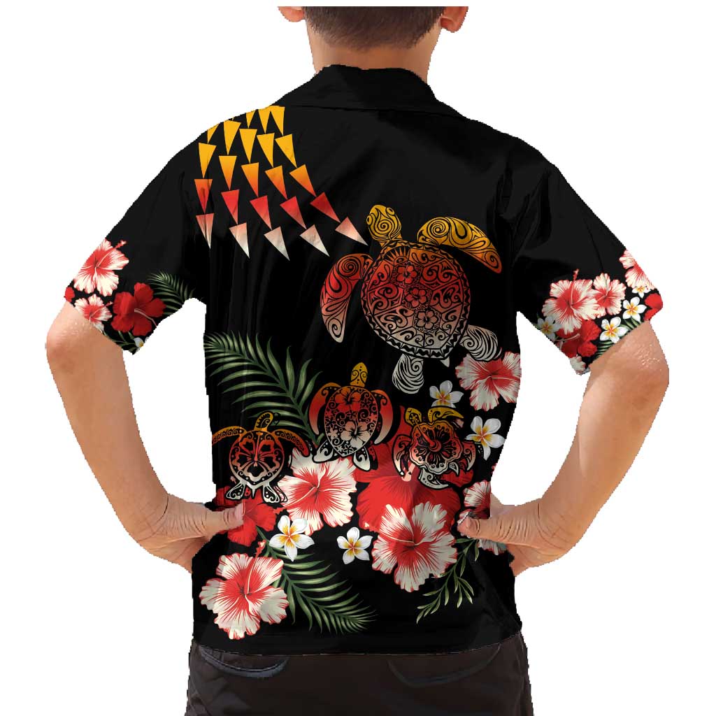 Hawaiian Hibiscus Turtle and Tropical Flower Family Matching Mermaid Dress and Hawaiian Shirt Dynamic Vibe