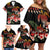 Hawaiian Hibiscus Turtle and Tropical Flower Family Matching Off Shoulder Short Dress and Hawaiian Shirt Dynamic Vibe