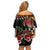 Hawaiian Hibiscus Turtle and Tropical Flower Family Matching Off Shoulder Short Dress and Hawaiian Shirt Dynamic Vibe