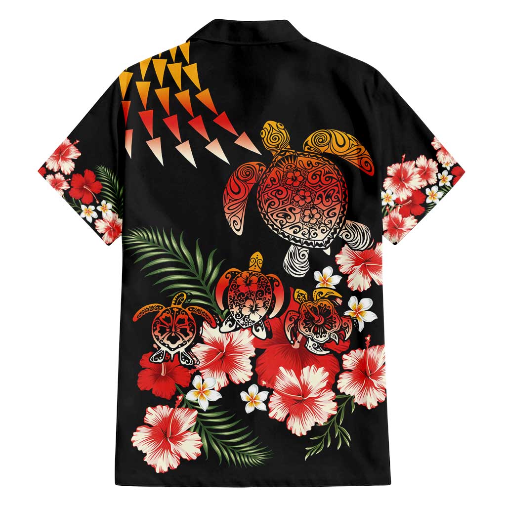 Hawaiian Hibiscus Turtle and Tropical Flower Family Matching Summer Maxi Dress and Hawaiian Shirt Dynamic Vibe