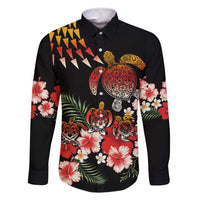 Hawaiian Hibiscus Turtle and Tropical Flower Family Matching Tank Maxi Dress and Hawaiian Shirt Dynamic Vibe