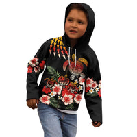 Hawaiian Hibiscus Turtle and Tropical Flower Kid Hoodie Dynamic Vibe