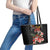 Hawaiian Hibiscus Turtle and Tropical Flower Leather Tote Bag Dynamic Vibe