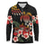 Hawaiian Hibiscus Turtle and Tropical Flower Long Sleeve Polo Shirt Dynamic Vibe
