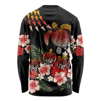 Hawaiian Hibiscus Turtle and Tropical Flower Long Sleeve Shirt Dynamic Vibe