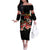 Hawaiian Hibiscus Turtle and Tropical Flower Off The Shoulder Long Sleeve Dress Dynamic Vibe