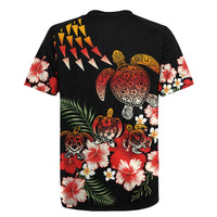 Hawaiian Hibiscus Turtle and Tropical Flower Rugby Jersey Dynamic Vibe