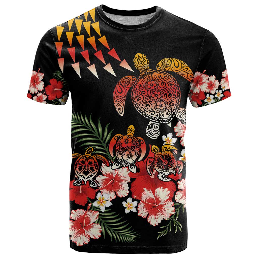 Hawaiian Hibiscus Turtle and Tropical Flower T Shirt Dynamic Vibe