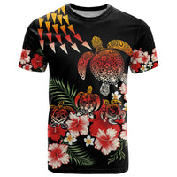 Hawaiian Hibiscus Turtle and Tropical Flower T Shirt Dynamic Vibe