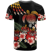 Hawaiian Hibiscus Turtle and Tropical Flower T Shirt Dynamic Vibe