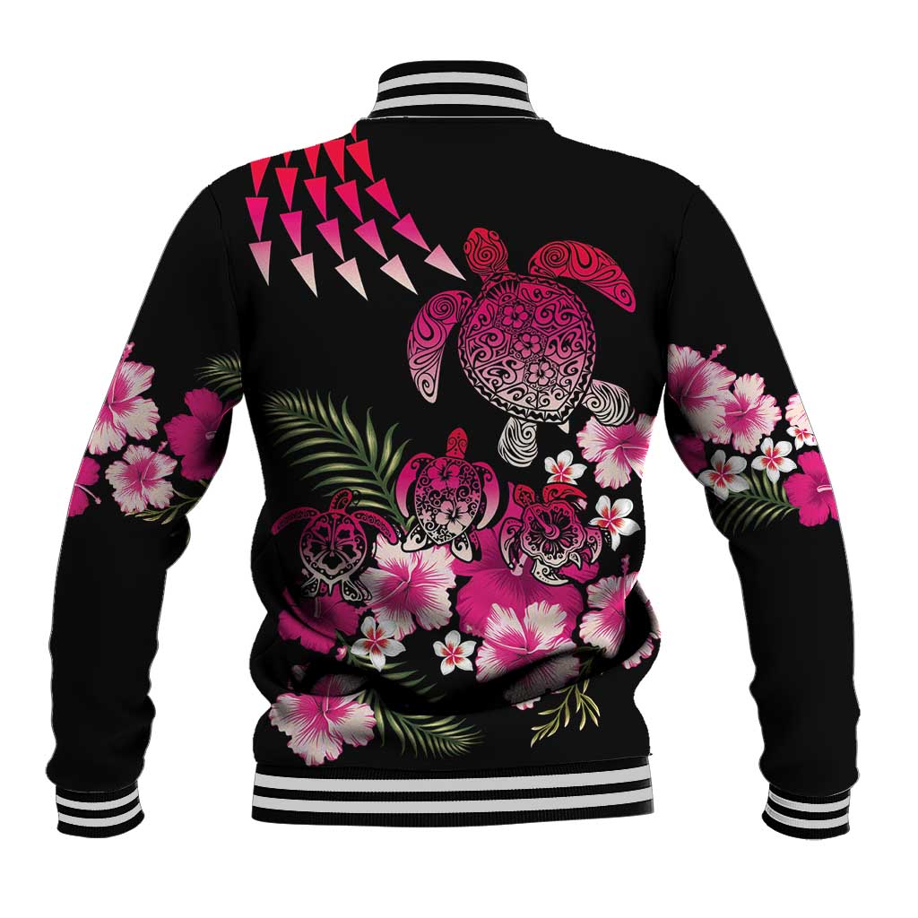 Hawaiian Hibiscus Turtle and Tropical Flower Baseball Jacket Sweet Vibe