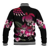 Hawaiian Hibiscus Turtle and Tropical Flower Baseball Jacket Sweet Vibe