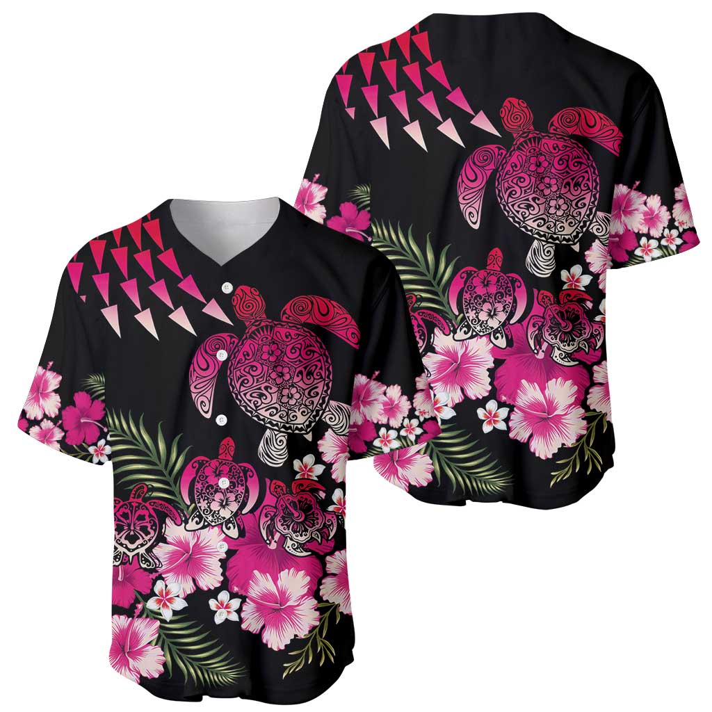 Hawaiian Hibiscus Turtle and Tropical Flower Baseball Jersey Sweet Vibe