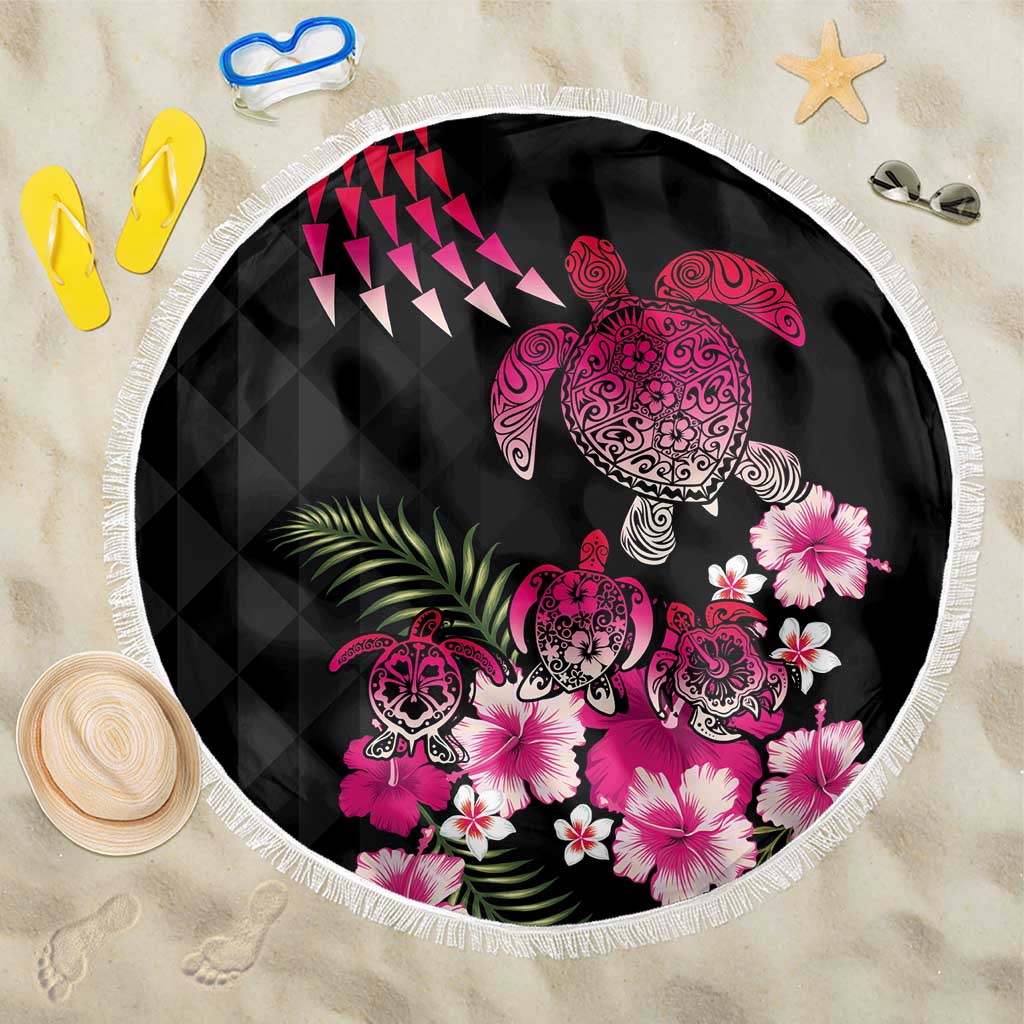 Hawaiian Hibiscus Turtle and Tropical Flower Beach Blanket Sweet Vibe