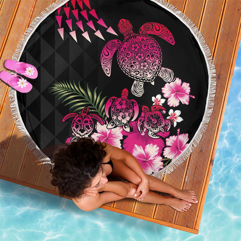 Hawaiian Hibiscus Turtle and Tropical Flower Beach Blanket Sweet Vibe