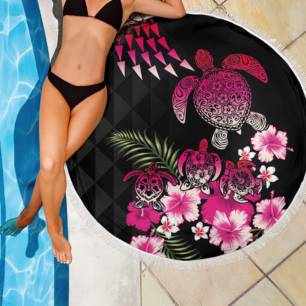 Hawaiian Hibiscus Turtle and Tropical Flower Beach Blanket Sweet Vibe