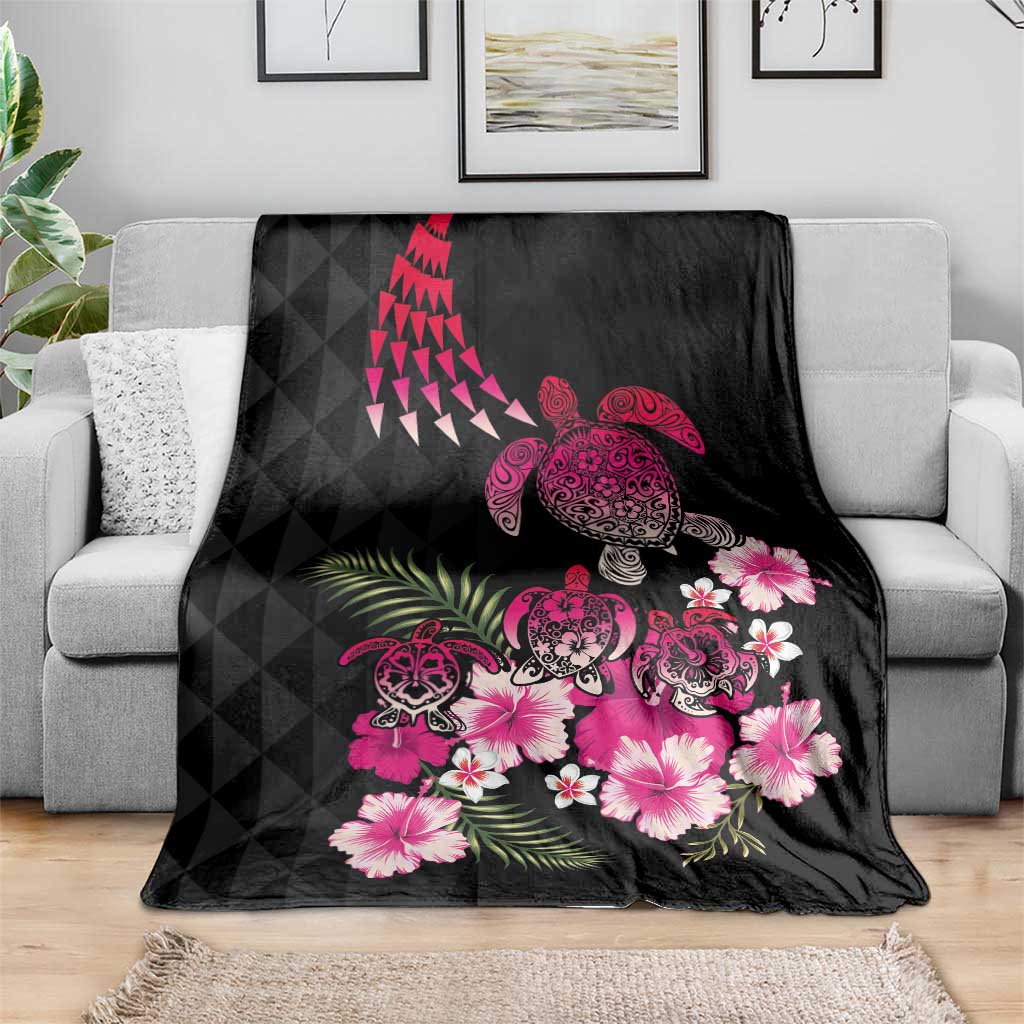 Hawaiian Hibiscus Turtle and Tropical Flower Blanket Sweet Vibe