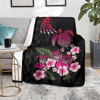 Hawaiian Hibiscus Turtle and Tropical Flower Blanket Sweet Vibe