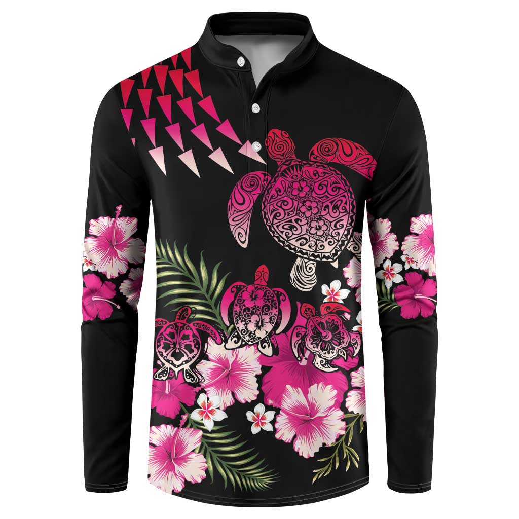 Hawaiian Hibiscus Turtle and Tropical Flower Button Sweatshirt Sweet Vibe