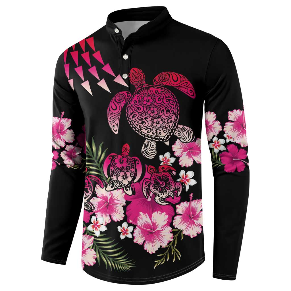 Hawaiian Hibiscus Turtle and Tropical Flower Button Sweatshirt Sweet Vibe