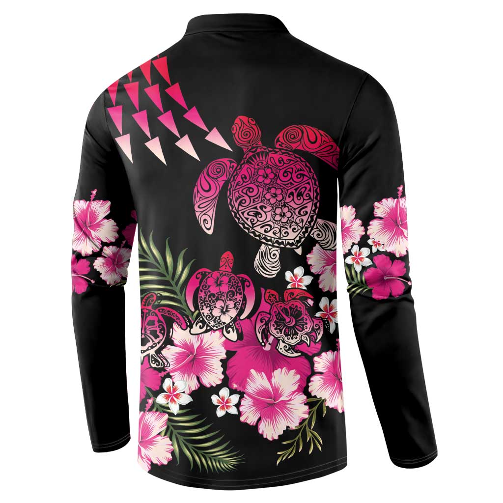 Hawaiian Hibiscus Turtle and Tropical Flower Button Sweatshirt Sweet Vibe