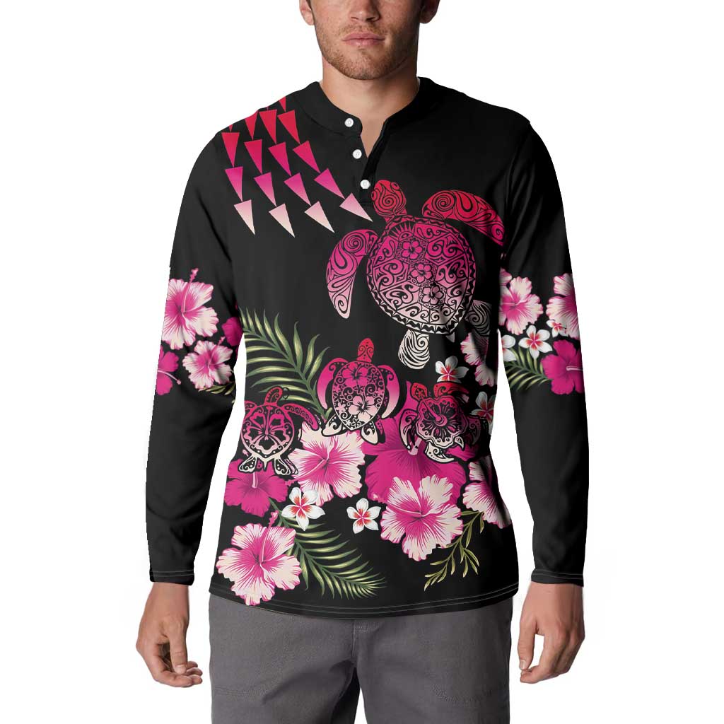 Hawaiian Hibiscus Turtle and Tropical Flower Button Sweatshirt Sweet Vibe