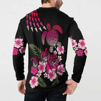Hawaiian Hibiscus Turtle and Tropical Flower Button Sweatshirt Sweet Vibe