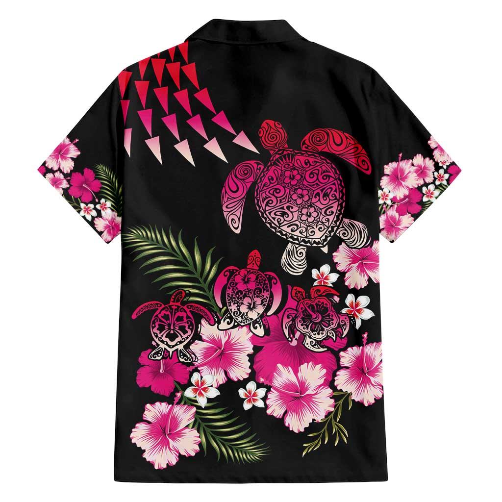 Hawaiian Hibiscus Turtle and Tropical Flower Family Matching Off Shoulder Maxi Dress and Hawaiian Shirt Sweet Vibe