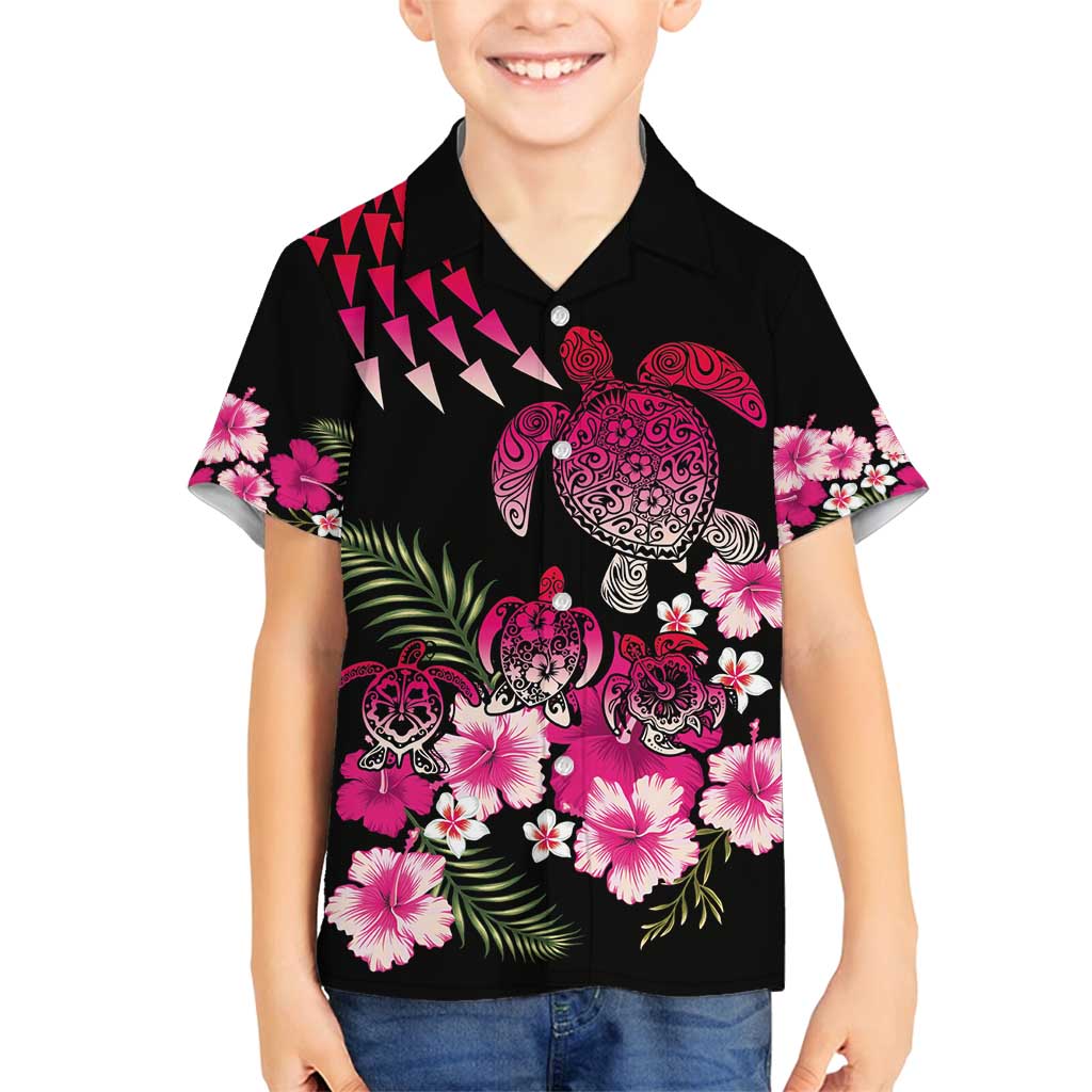 Hawaiian Hibiscus Turtle and Tropical Flower Family Matching Off Shoulder Maxi Dress and Hawaiian Shirt Sweet Vibe