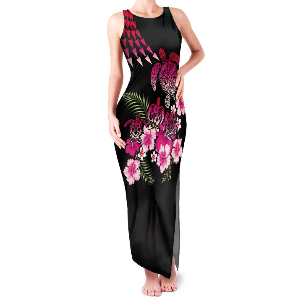 Hawaiian Hibiscus Turtle and Tropical Flower Family Matching Tank Maxi Dress and Hawaiian Shirt Sweet Vibe