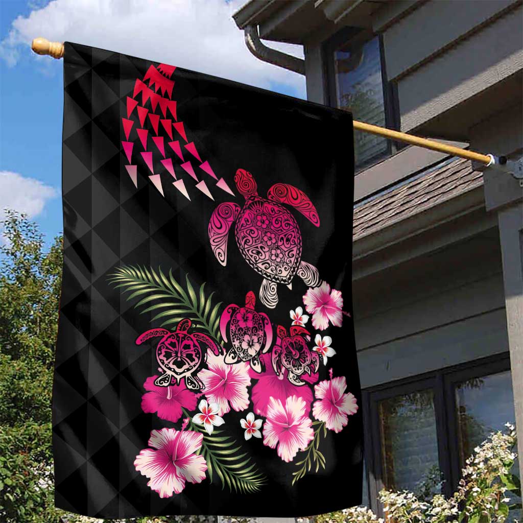 Hawaiian Hibiscus Turtle and Tropical Flower Garden Flag Sweet Vibe