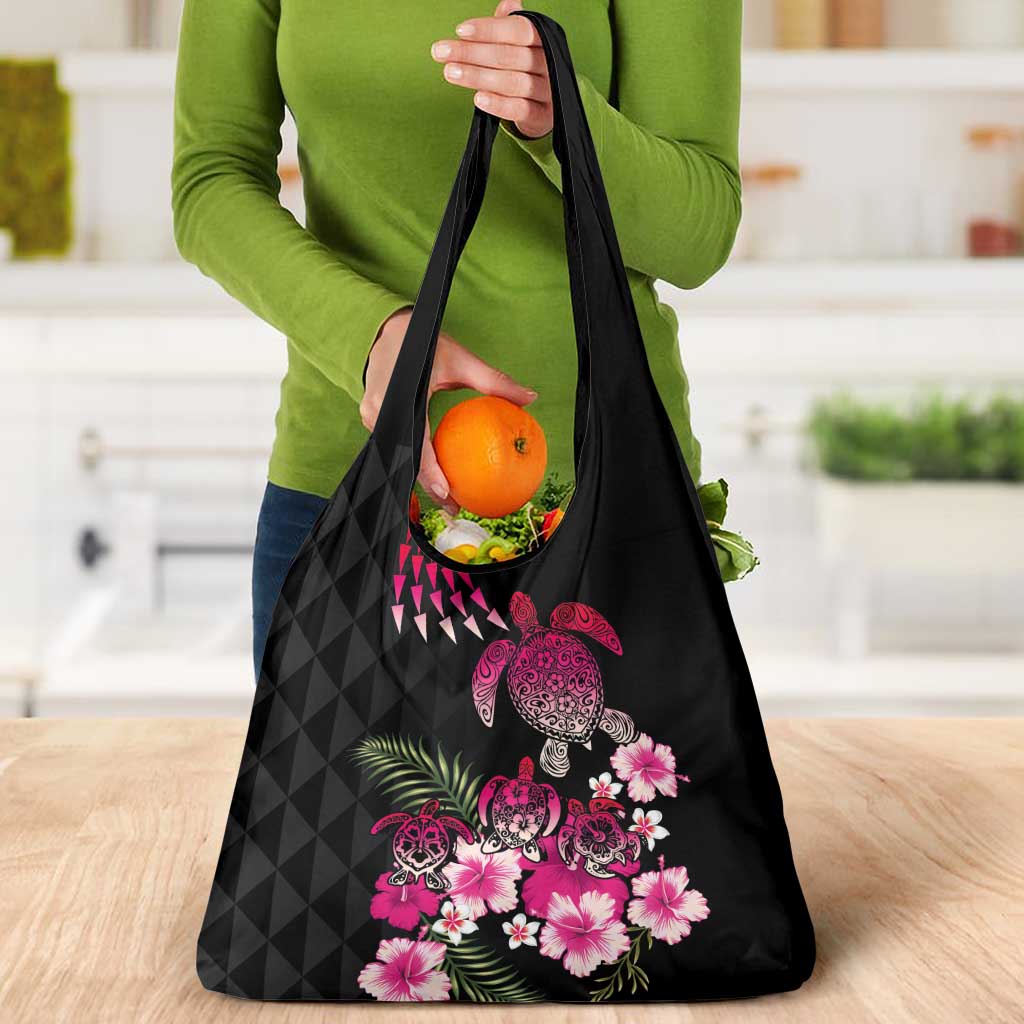 Hawaiian Hibiscus Turtle and Tropical Flower Grocery Bag Sweet Vibe