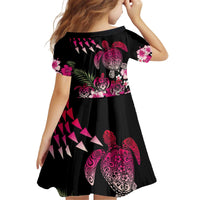 Hawaiian Hibiscus Turtle and Tropical Flower Kid Short Sleeve Dress Sweet Vibe