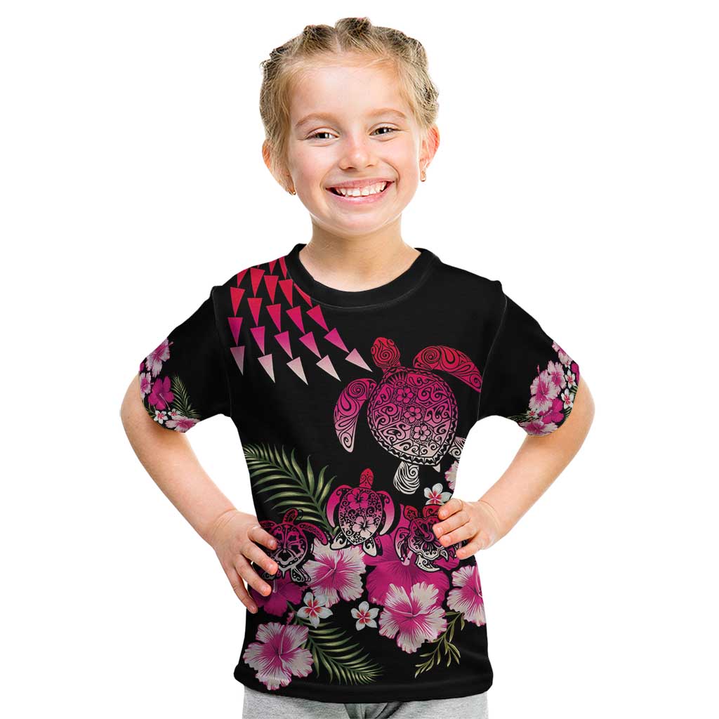 Hawaiian Hibiscus Turtle and Tropical Flower Kid T Shirt Sweet Vibe