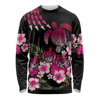 Hawaiian Hibiscus Turtle and Tropical Flower Long Sleeve Shirt Sweet Vibe