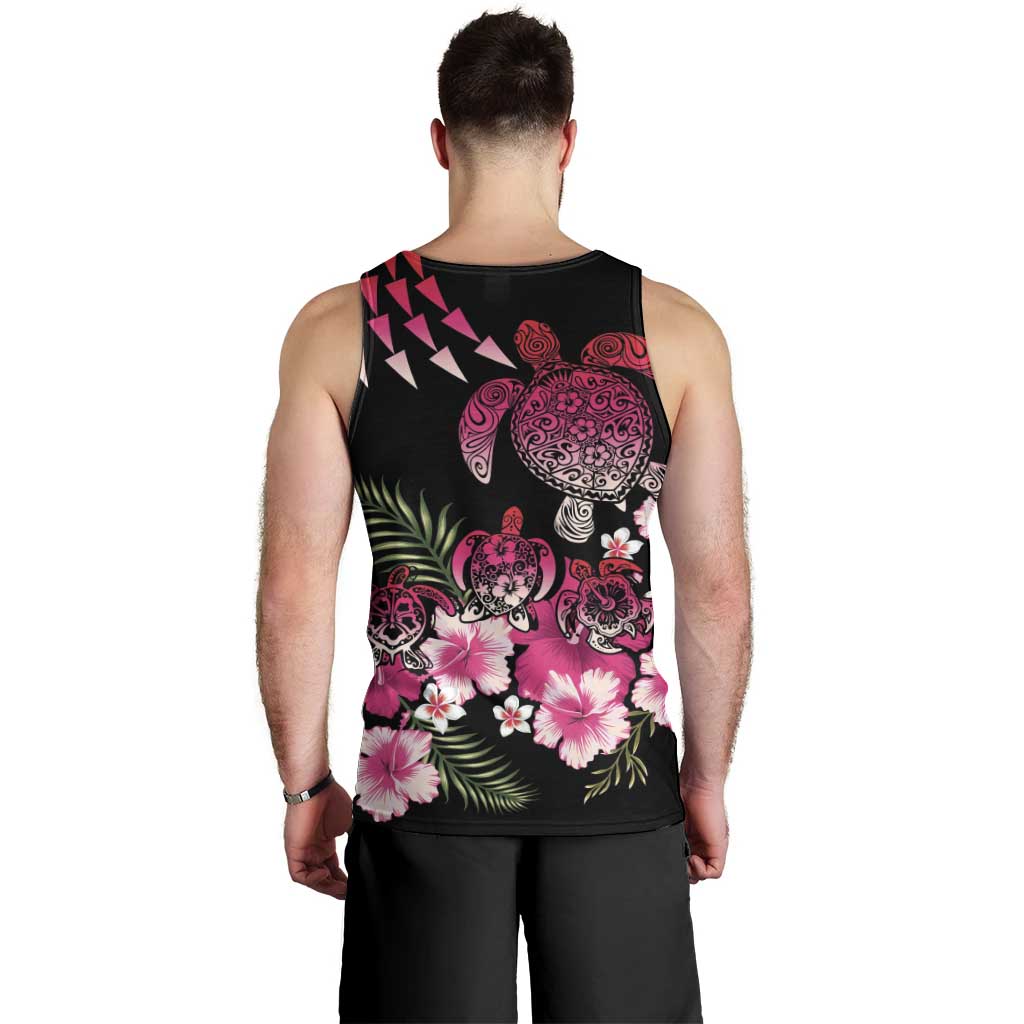 Hawaiian Hibiscus Turtle and Tropical Flower Men Tank Top Sweet Vibe