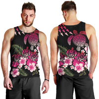 Hawaiian Hibiscus Turtle and Tropical Flower Men Tank Top Sweet Vibe