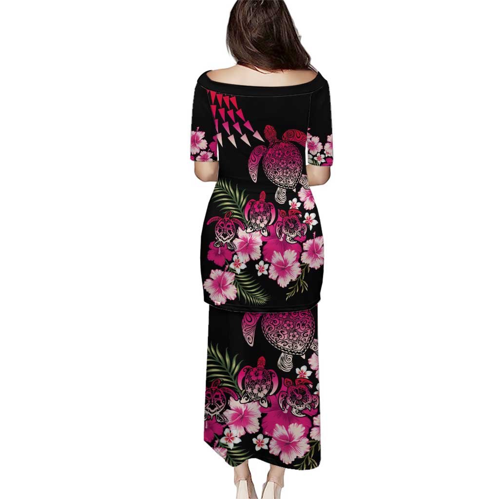 Hawaiian Hibiscus Turtle and Tropical Flower Puletasi Sweet Vibe