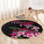Hawaiian Hibiscus Turtle and Tropical Flower Round Carpet Sweet Vibe