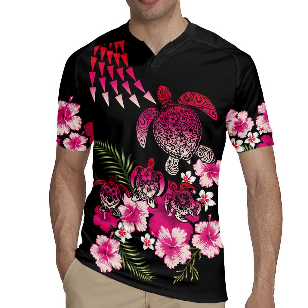 Hawaiian Hibiscus Turtle and Tropical Flower Rugby Jersey Sweet Vibe