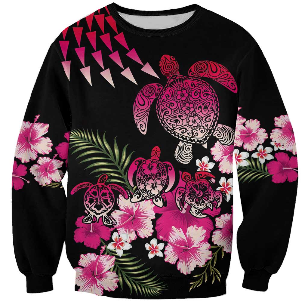 Hawaiian Hibiscus Turtle and Tropical Flower Sweatshirt Sweet Vibe