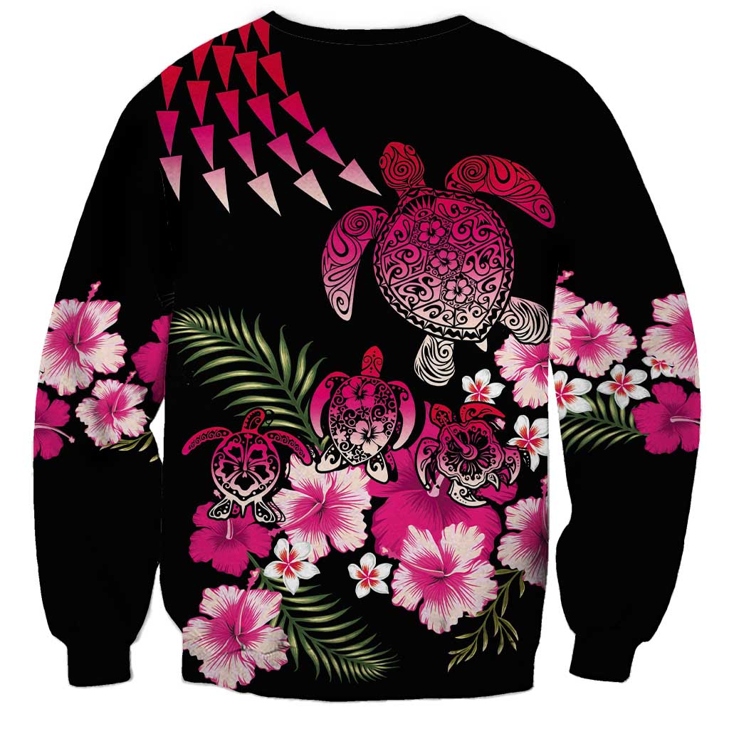 Hawaiian Hibiscus Turtle and Tropical Flower Sweatshirt Sweet Vibe