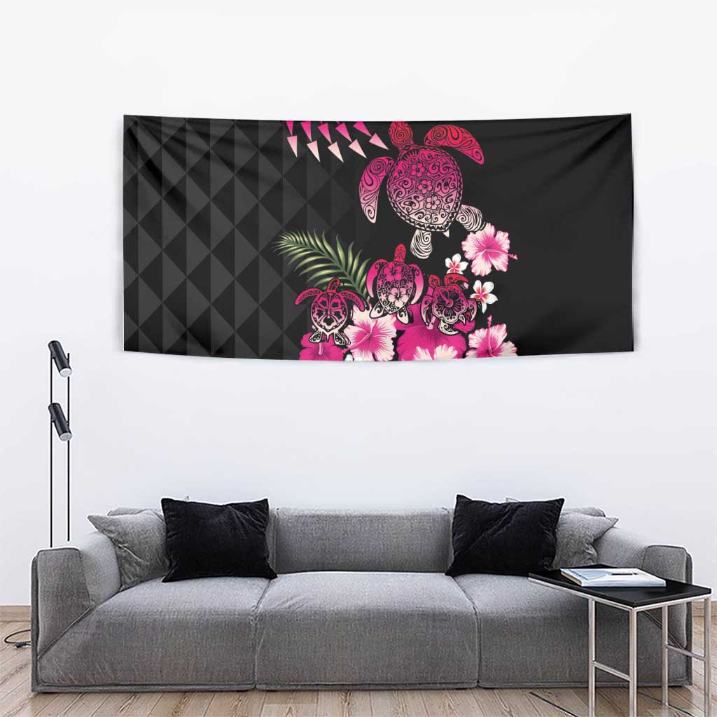Hawaiian Hibiscus Turtle and Tropical Flower Tapestry Sweet Vibe