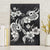 Hawaiian-Polynesian Art Tattoo Canvas Wall Art Hibiscus and Plumeria Grayscale