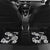 Hawaiian-Polynesian Art Tattoo Car Mats Hibiscus and Plumeria Grayscale