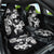 Hawaiian-Polynesian Art Tattoo Car Seat Cover Hibiscus and Plumeria Grayscale