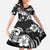 Hawaiian-Polynesian Art Tattoo Family Matching Puletasi and Hawaiian Shirt Hibiscus and Plumeria Grayscale