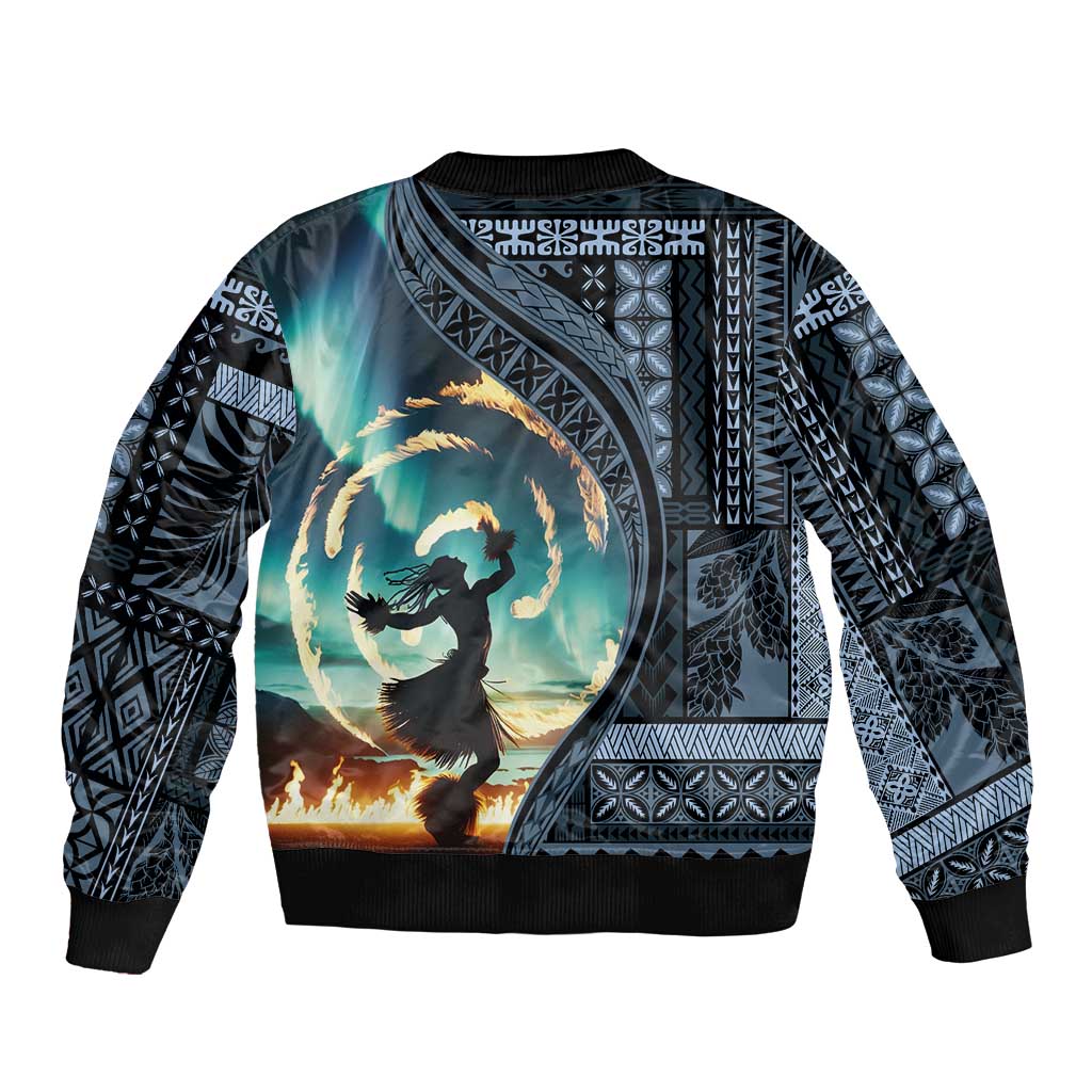 Samoan Siapo Motif and Siva Afi Dance Bomber Jacket
